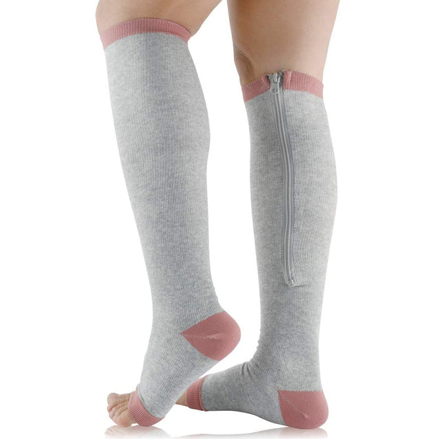 SootheFlex | Chaussettes de compression pour femmes | Fermeture éclair