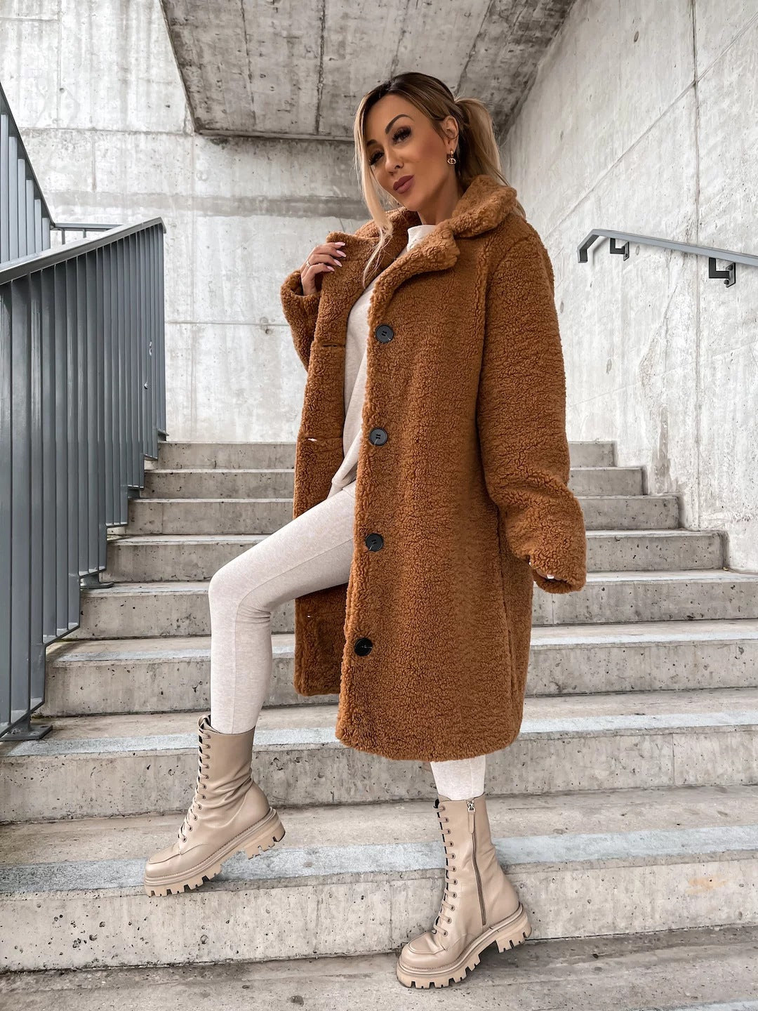 Lilou – Manteau en teddy pour un look chaleureux et confortable