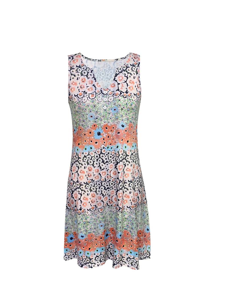 Ella - Robe débardeur sans manches avec motif floral vibrant