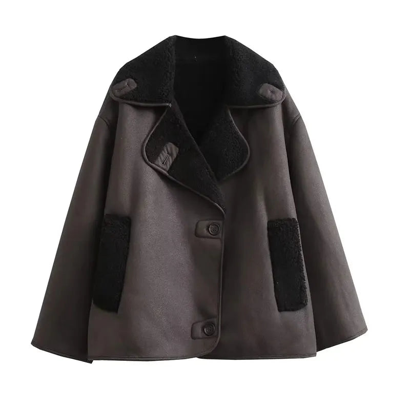 Ivy Leather Warmth - Veste en cuir chic