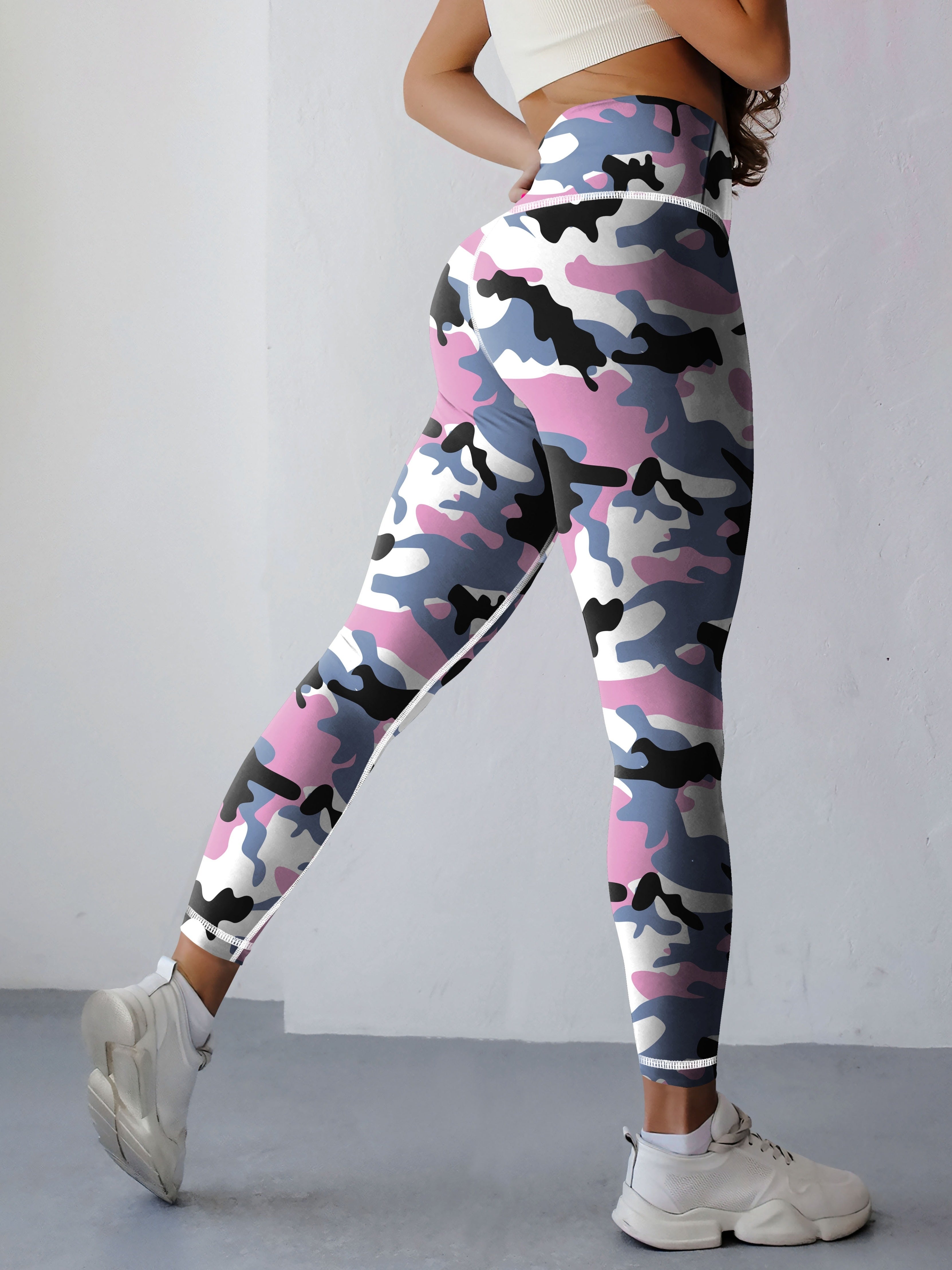 Chloé - Leggings de Sport Camouflage Extensible Taille Haute