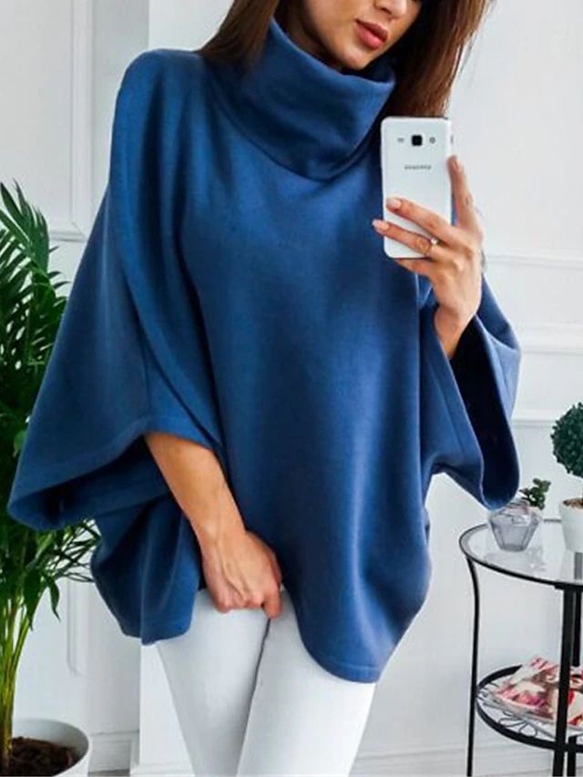 Sophie - Cape-pull ample avec manches chauve-souris pour un style décontracté