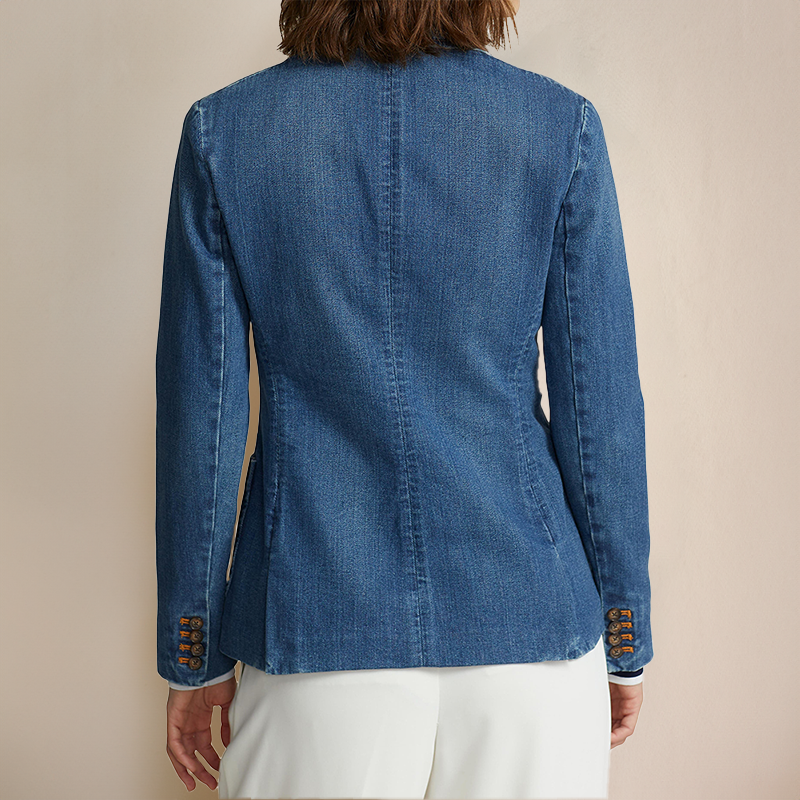 Bely - Blazer en denim à double boutonnage