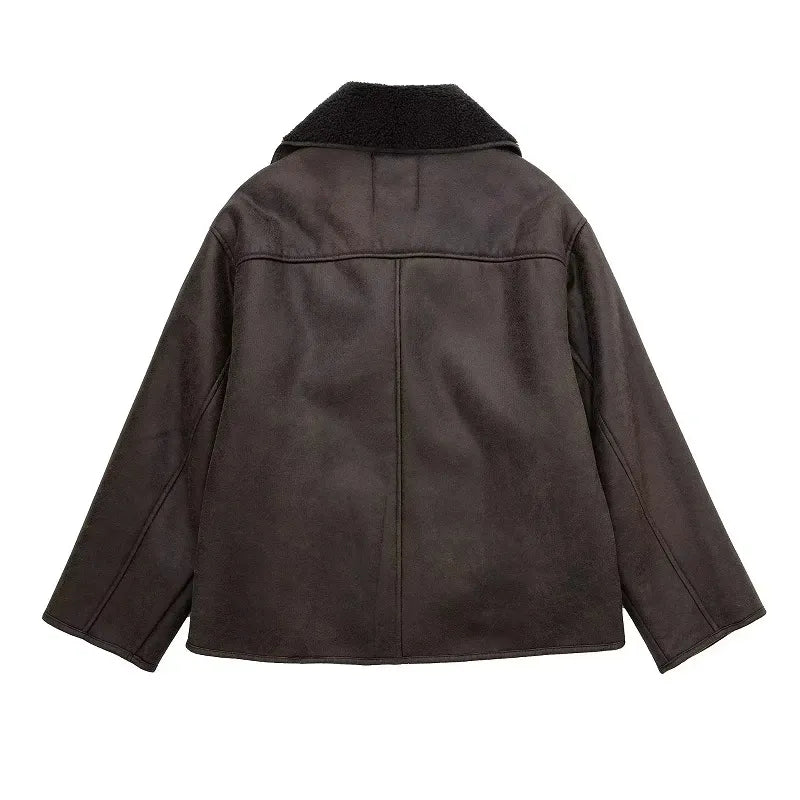 Ivy Leather Warmth - Veste en cuir chic