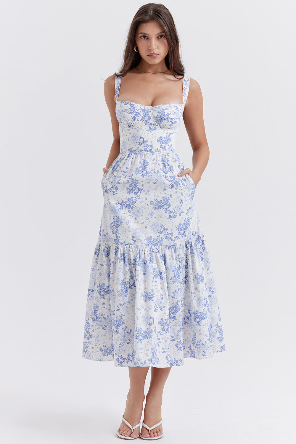 Boutique - Robe d'été mi-longue Blossom Breeze à imprimé floral