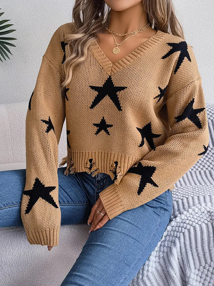 Nina - Pull à motif étoiles pour un look audacieux