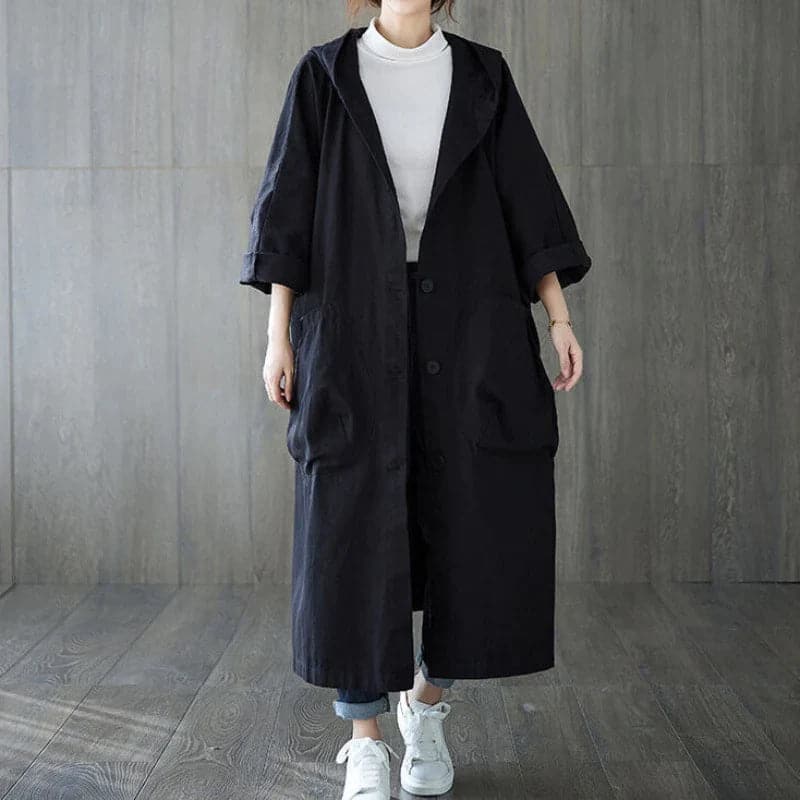 Célina - Trench oversized avec grandes poches latérales