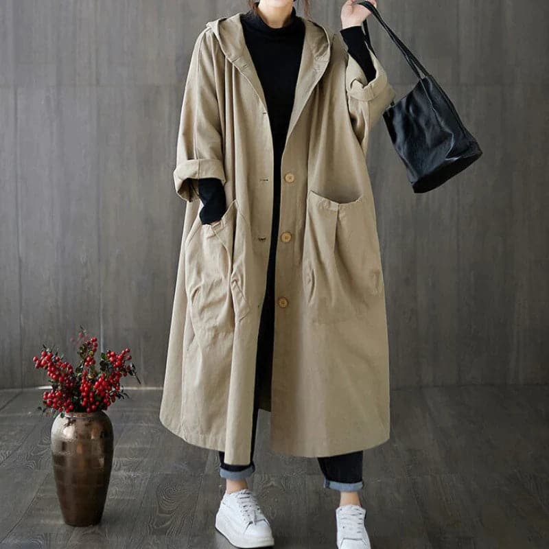 Célina - Trench oversized avec grandes poches latérales