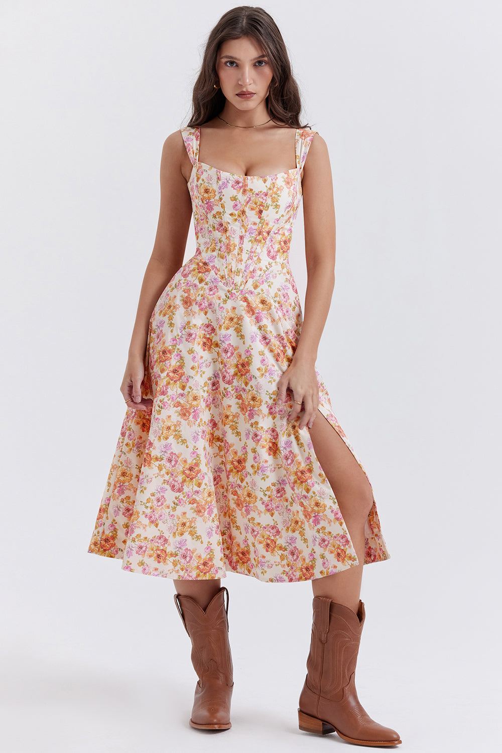 Boutique - Robe d'été mi-longue Blossom Breeze à imprimé floral