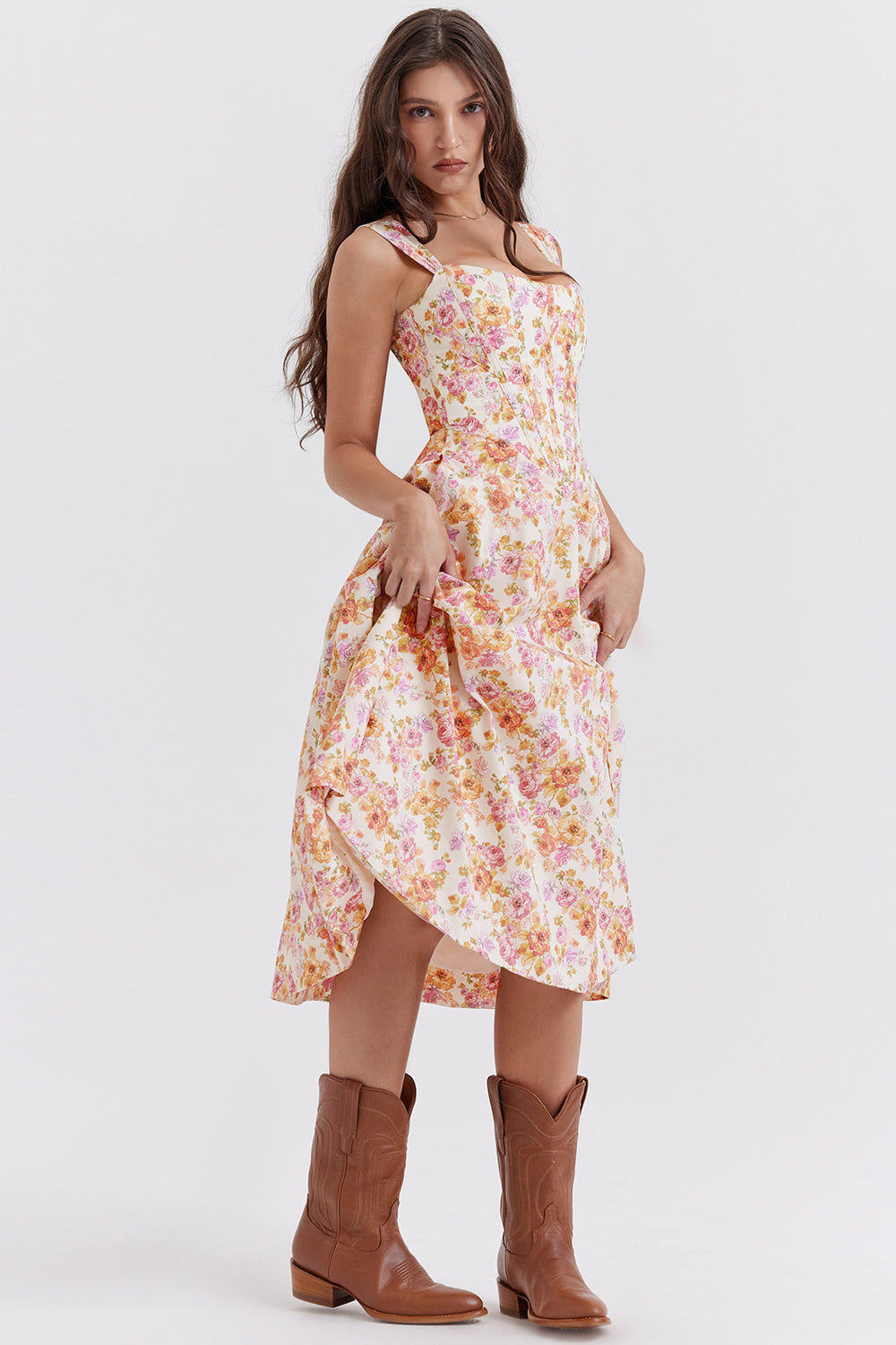 Boutique - Robe d'été mi-longue Blossom Breeze à imprimé floral