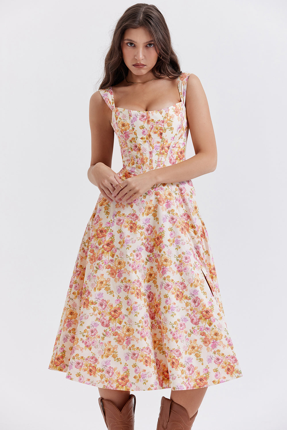 Boutique - Robe d'été mi-longue Blossom Breeze à imprimé floral