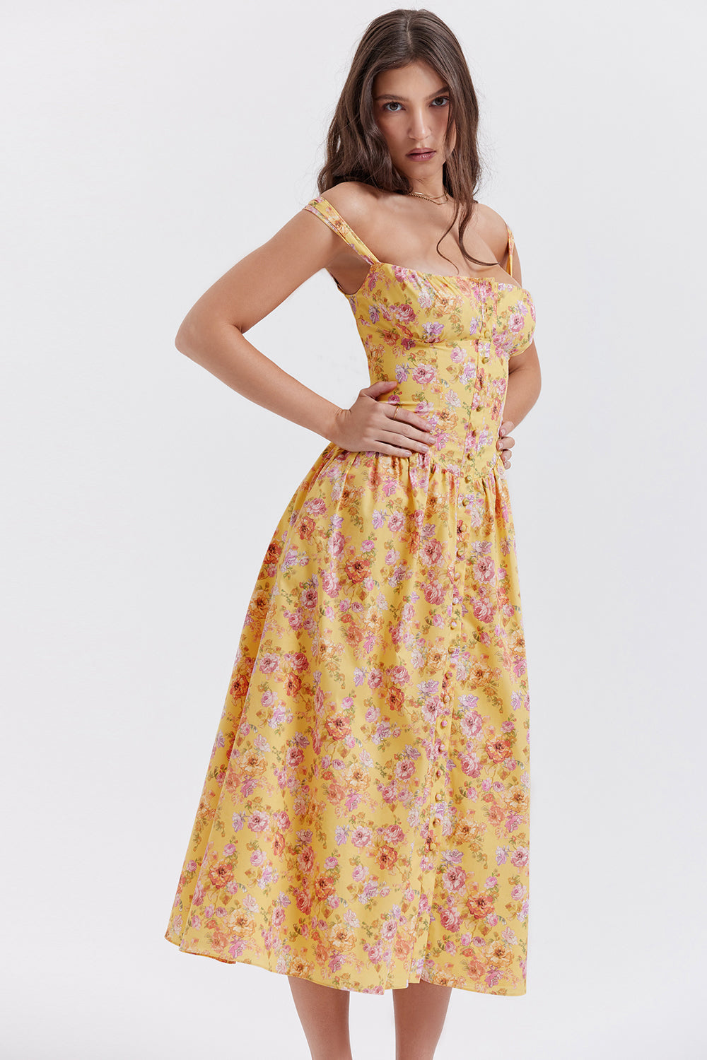 Boutique - Robe d'été mi-longue Blossom Breeze à imprimé floral