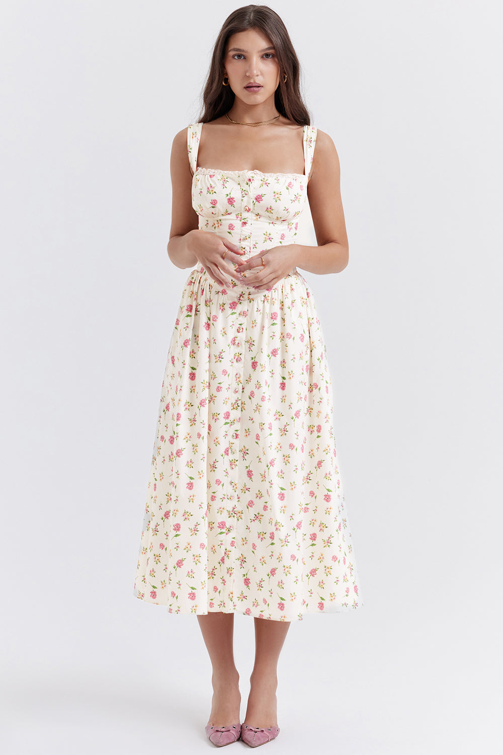 Boutique - Robe d'été mi-longue Blossom Breeze à imprimé floral