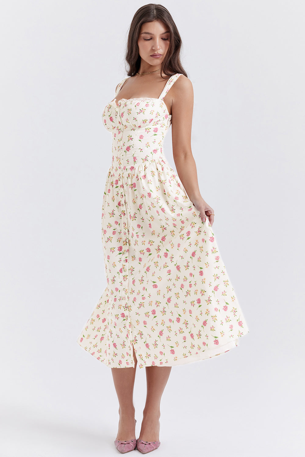 Boutique - Robe d'été mi-longue Blossom Breeze à imprimé floral