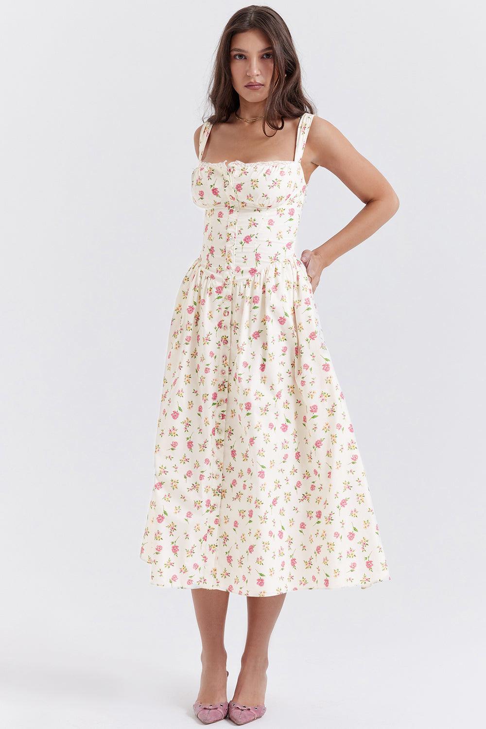 Boutique - Robe d'été mi-longue Blossom Breeze à imprimé floral